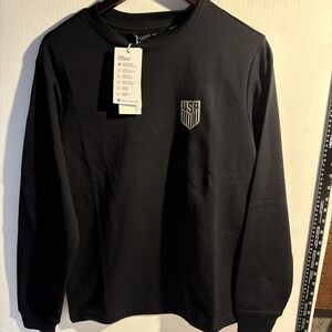 Levelwear Team USA Luxe Signature Knit Ls NWT Men's XS‎ Black Noir Olympics